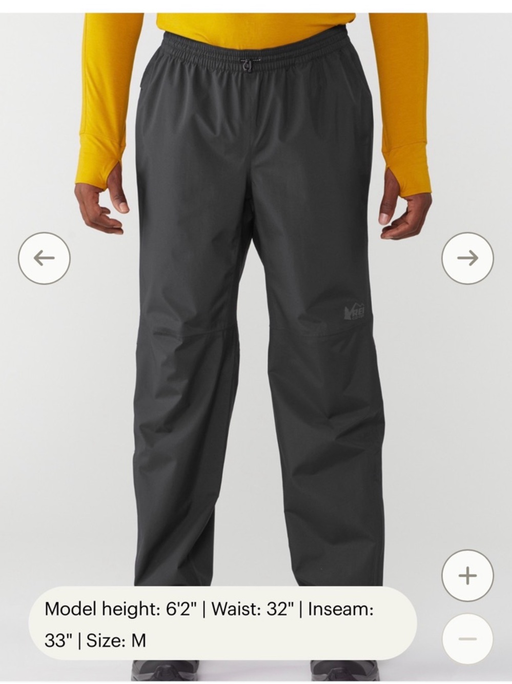 REI Co-op Black Essential Rain Pants